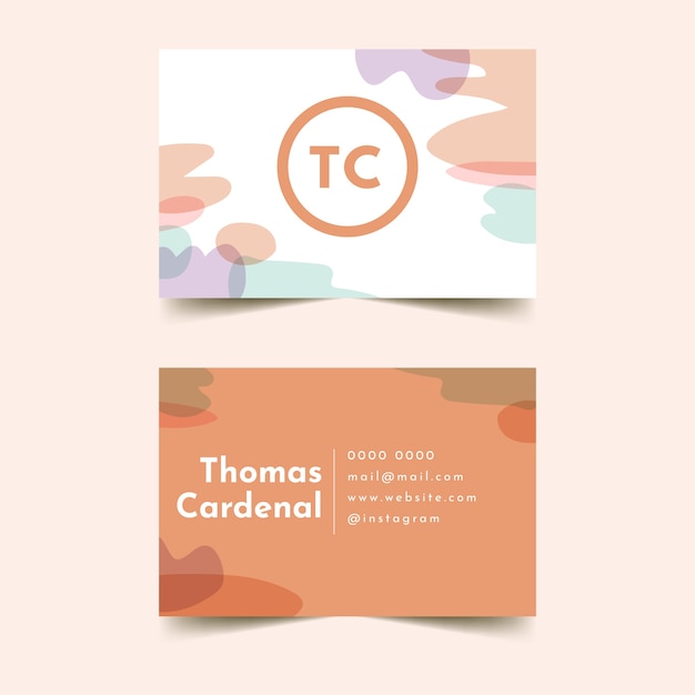 Free vector corporate identity template for company in pastel-coloured stains