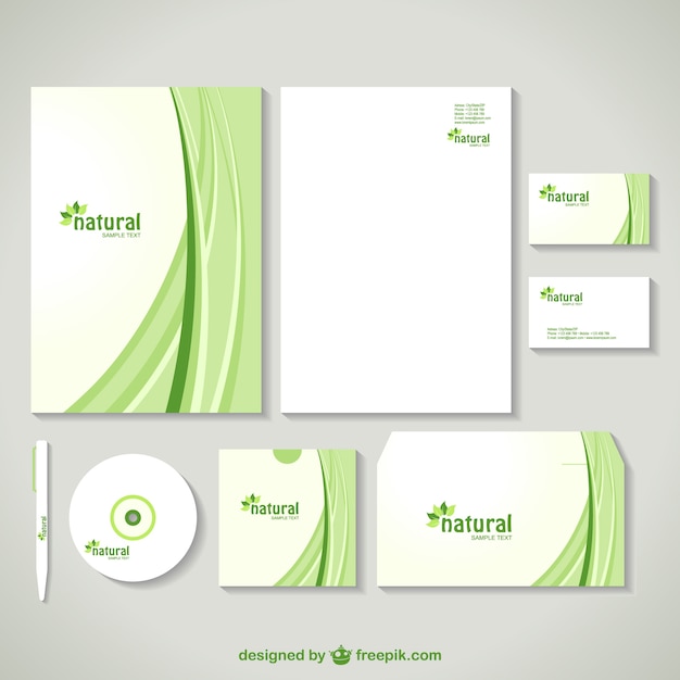 Corporate image design in green with curves