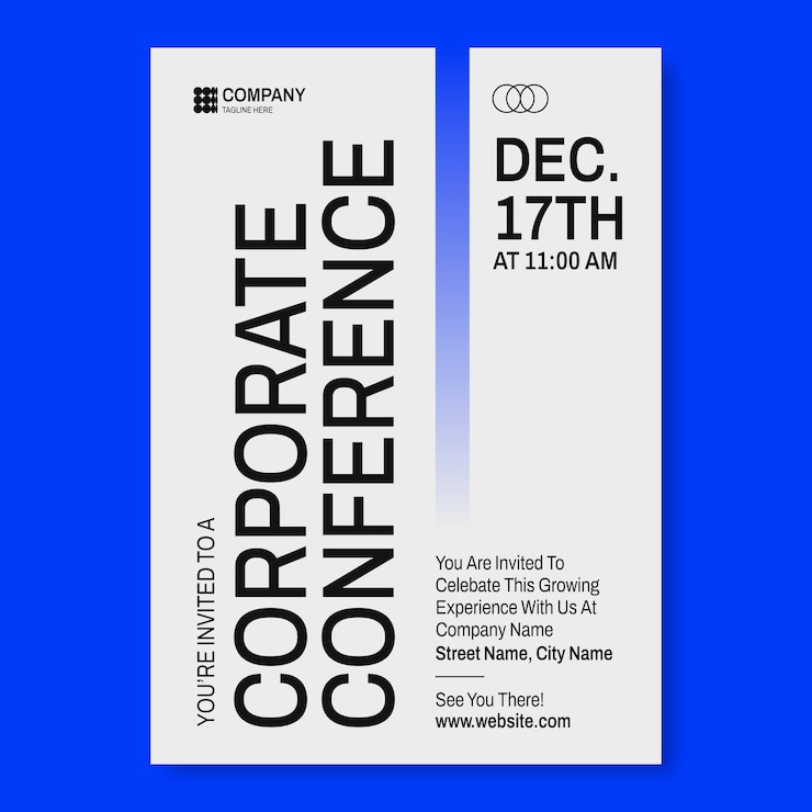 Free Vector corporate invitation template design