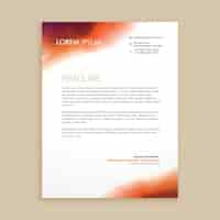 Free vector corporate letterhead with watercolor