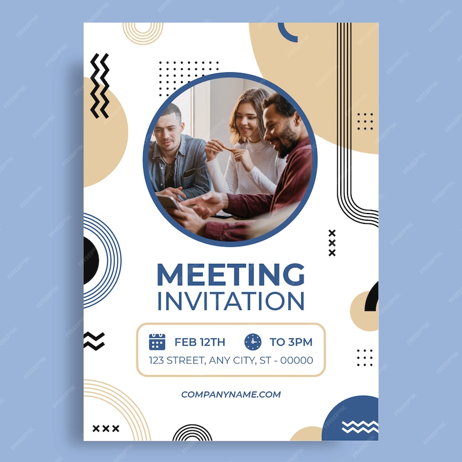Free Vector | Corporate meeting invitation template design