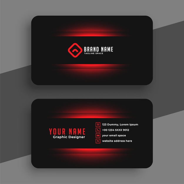 Free vector corporate red and black royal business card template