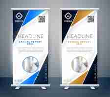 Vettore gratuito aziendale roll up design moderno banner