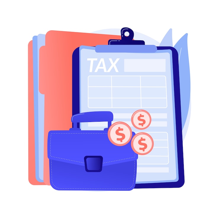 Free Vector corporate tax abstract concept vector illustration. tax preparation service, corporate income, enterprise liability, payment planning, limited company, divided deduction abstract metaphor.