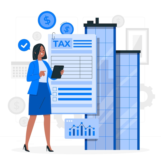 Free vector corporate tax concept illustration