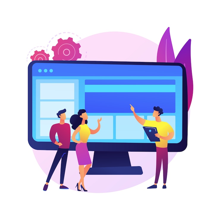 Free Vector corporate website abstract concept  illustration. official company website, business online representation, corporate vision page, web development, graphic design service .