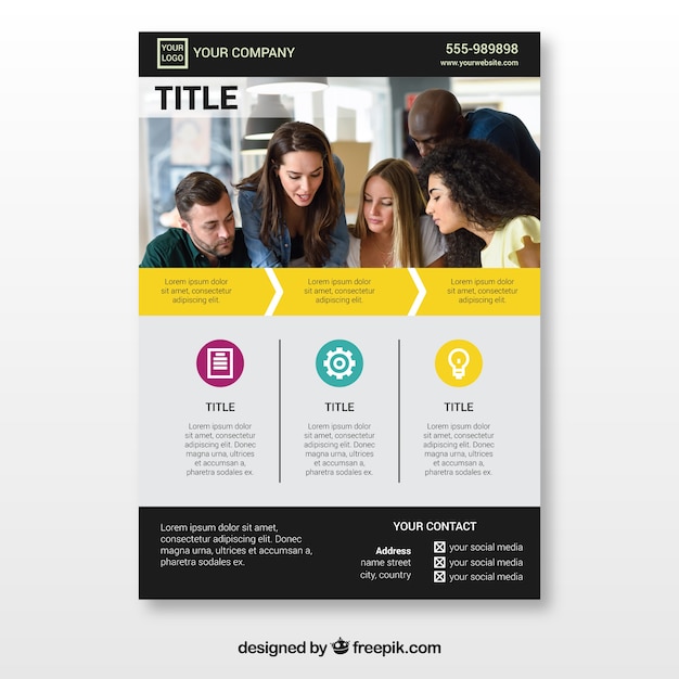 Free vector corporate yellow flyer concept