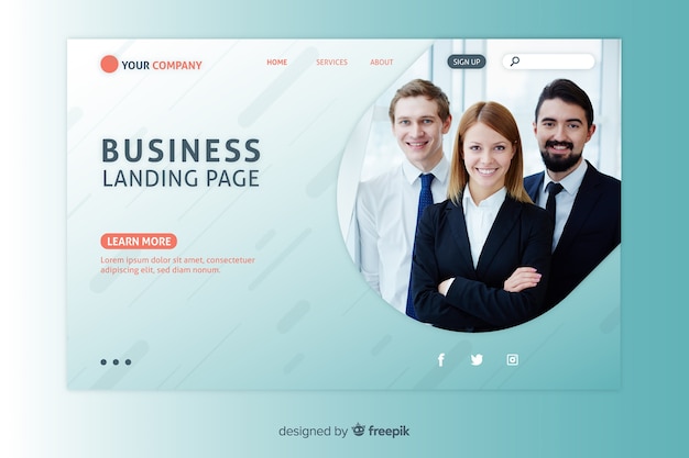 Corporative landing page web template for business or agencies