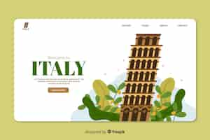 Free vector corporative landing page web template for tour operator agency in italy