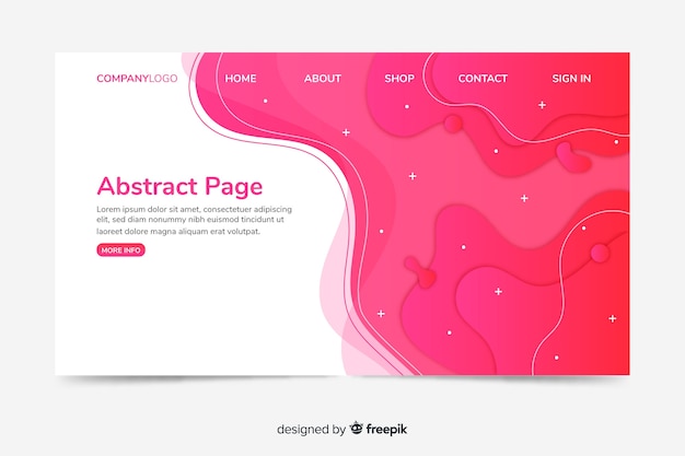 Corporative landing page web template with abstract design