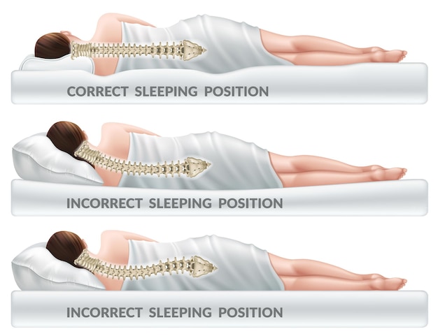 Free vector correct and incorrect sleeping poses