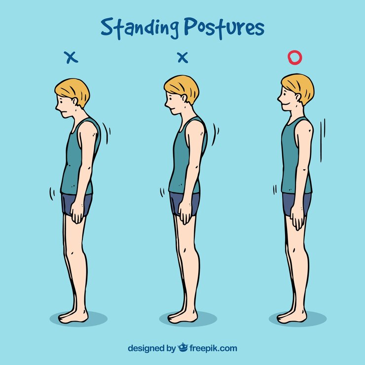 Free Vector correct and incorrect standing postures