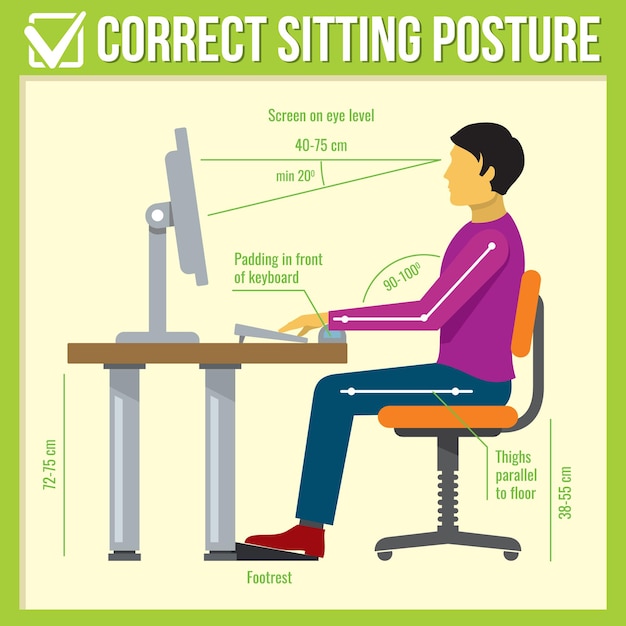 Free vector correct sitting posture