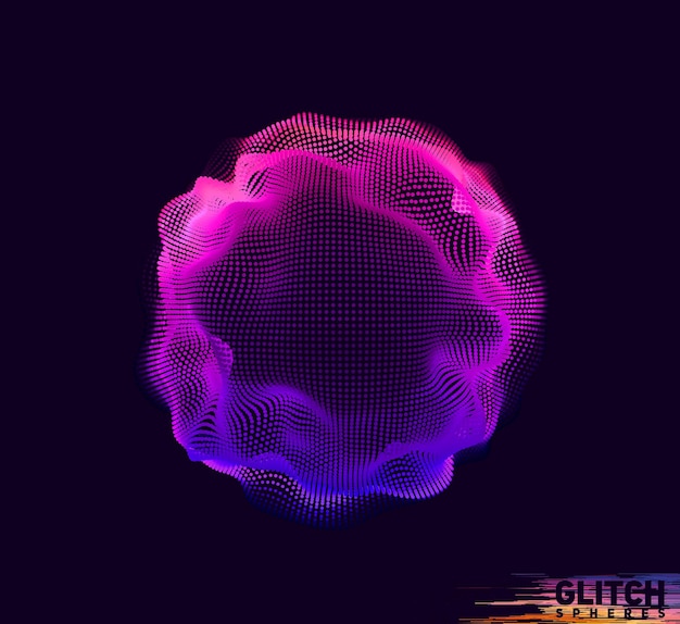 Free vector corrupted violet point sphere