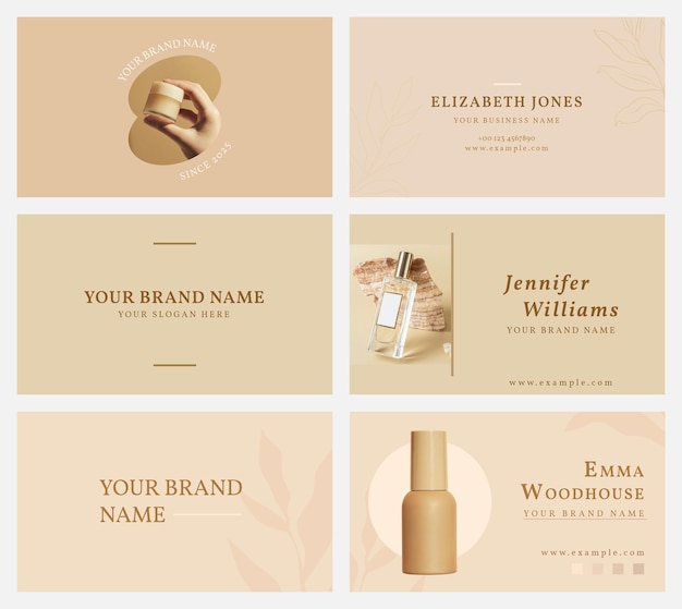 Free vector cosmetic business card template vector set