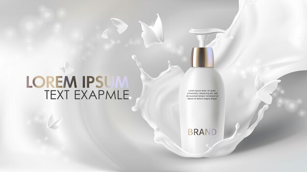 Cosmetic cream realistic banner