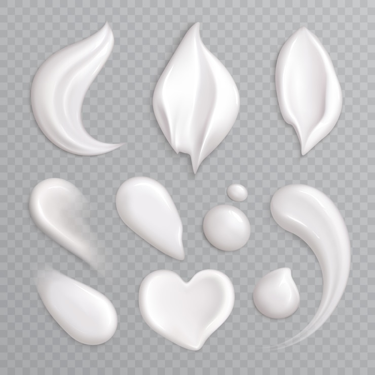 Free Vector cosmetic cream smears realistic icon set with white isolated elements different shapes and sizes  illustration