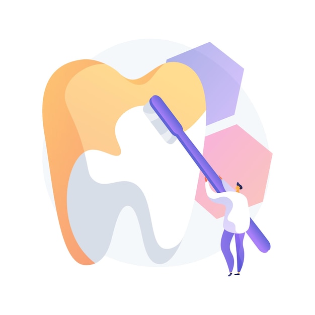 審美歯科の抽象的な概念のベクトル図です。審美歯科サービス、歯のホワイトニング、修復歯科、笑顔の変身、美容治療、医療センターの抽象的な比喩。