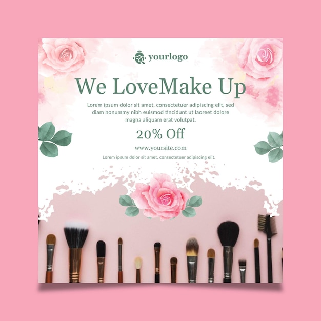 Cosmetic flyer template theme