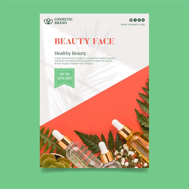 Free vector cosmetic flyer vertical template