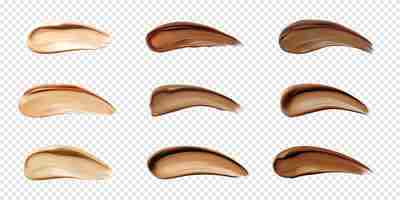 Free vector cosmetic foundation swatches smears