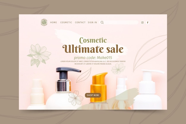 Cosmetic landing page template