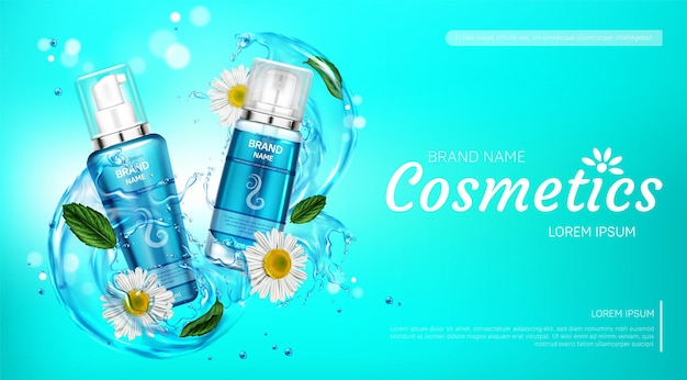 Cosmetic products for body care in water splash