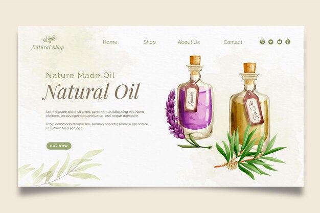 Cosmetic products landing page template