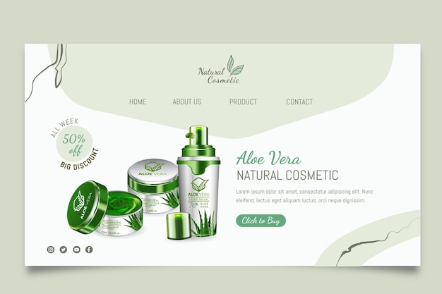 Free vector cosmetic products landing page