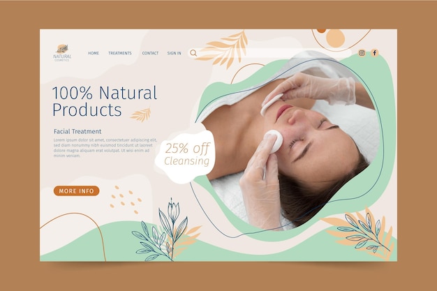 Free vector cosmetic products landing page