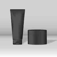 Free vector cosmetic tube and jar mockups