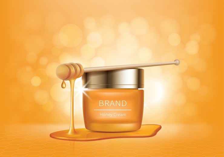Free Vector cosmetic vector with honey drips