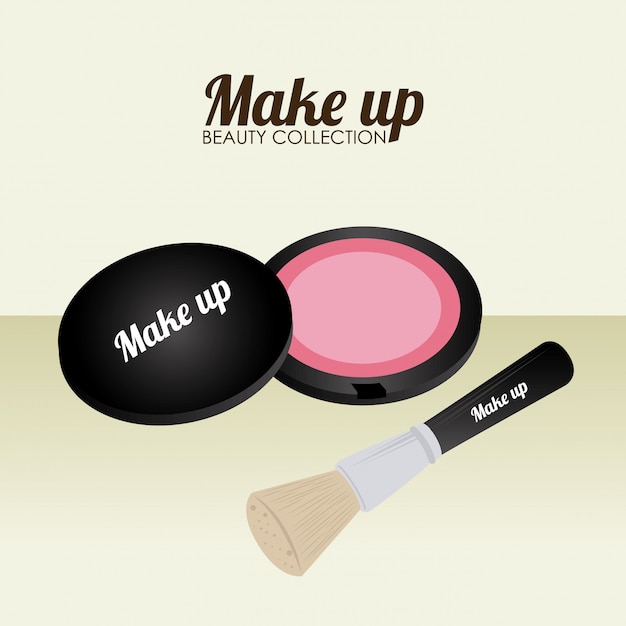 Cosmetics design over beige illustration