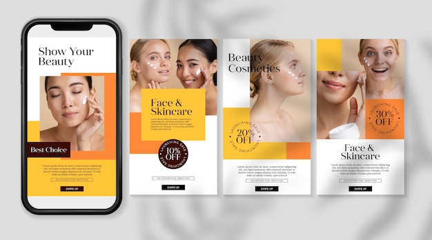cosmetics instagram stories set