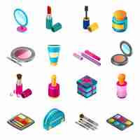 Free vector cosmetics isometric set