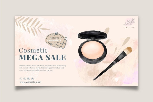 Free vector cosmetics sale horizontal banner template