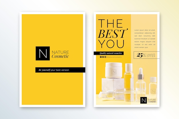 Free vector cosmetics store flyer template