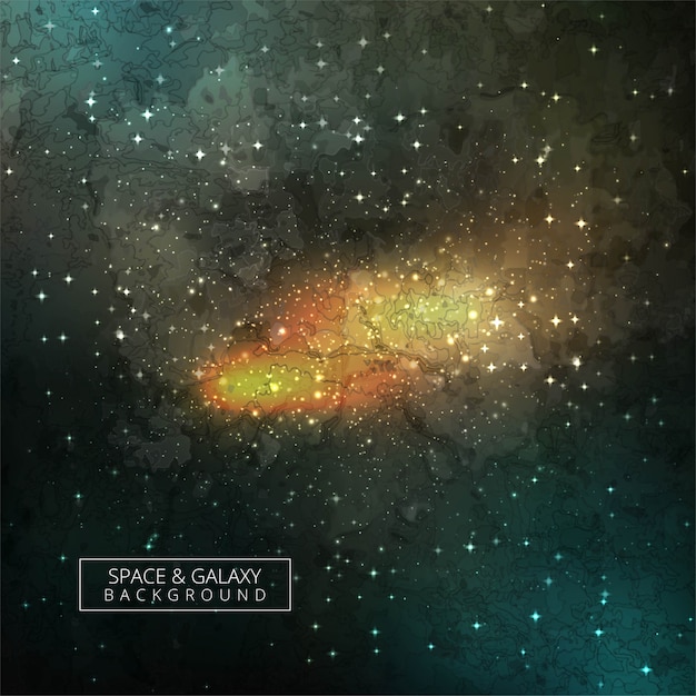 Космический фон Галактики с туманностью, звездной пылью и яркими блестящими звездами