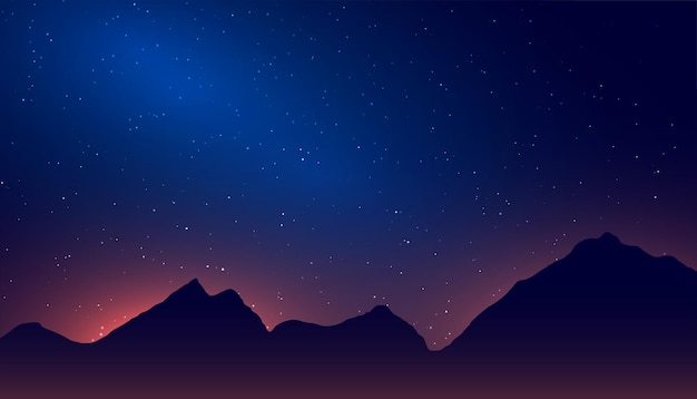 Free vector cosmic inspire stunning starry night sky banner with mountain and stars