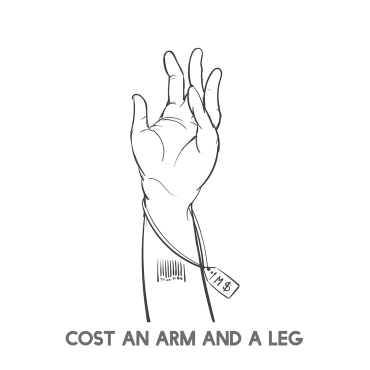 Free Vector cost an arm and a leg