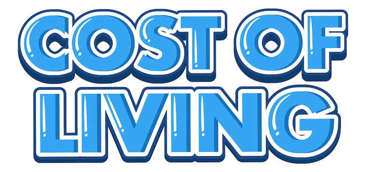 मुफ़्त वेक्टर cost of living word logo