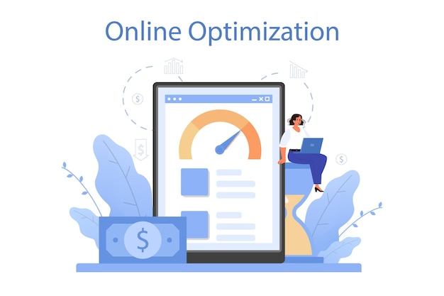 Cost optimization online service or platform spending and cost reduction while maximizing business value online optimization isolated flat illustration vector