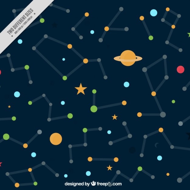 Free Vector costellations background in flat style