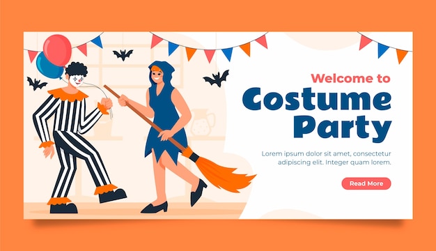 Free Vector Costume party template design Free Vector Costume party template design
