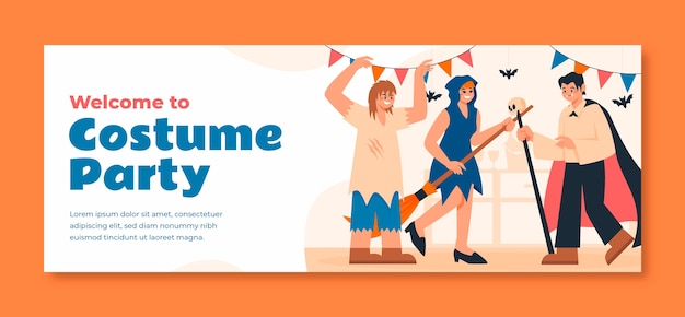 Free vector costume party template design