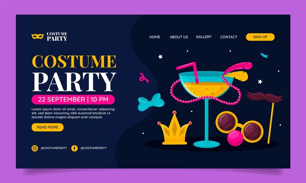 Costume party template design