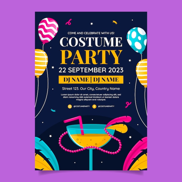 Costume party template design