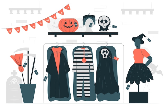 Costumes shop concept illustration