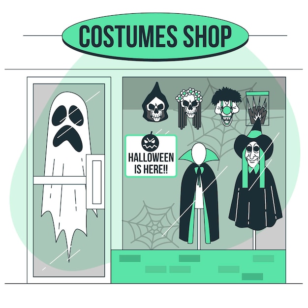 Free vector costumes shop concept illustration