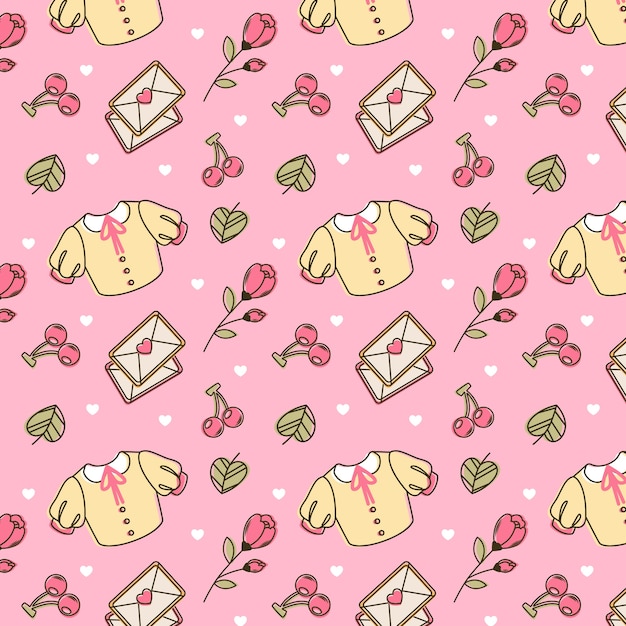 Free vector cottagecore pattern illustration design